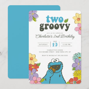 Sesame Street Cookie Monster Twee Groovy Verjaar Kaart