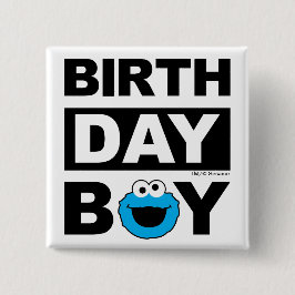 Sesame Street | Cookie Monster - Verjaardagsprins Vierkante Button 5,1 Cm