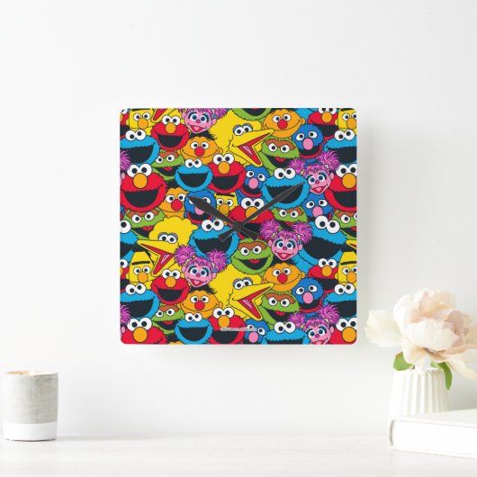 Sesame Street Crew Patroon Vierkante Klok (Huis)