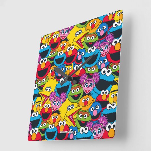 Sesame Street Crew Patroon Vierkante Klok (Hoek)