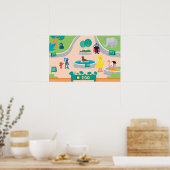 Sesame Street | Dierentuin Scène Poster (Keuken)