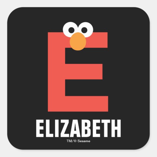 Sesame Street | E is voor Elmo Vierkante Sticker (Voorkant)