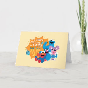 Sesame Street   Een pluizig lichtfestijn! Feestdagen Kaart