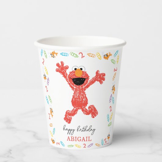 Sesame Street Elmo | Birthday Crayon Papieren Bekers (Voorkant)