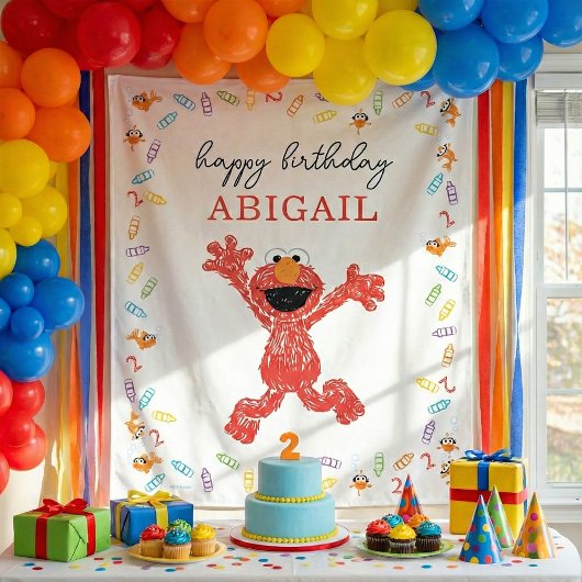 Sesame Street Elmo | Birthday Crayon Wandkleed
