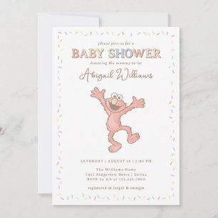 Sesame Street Elmo Confetti Babyborrelfeest Kaart