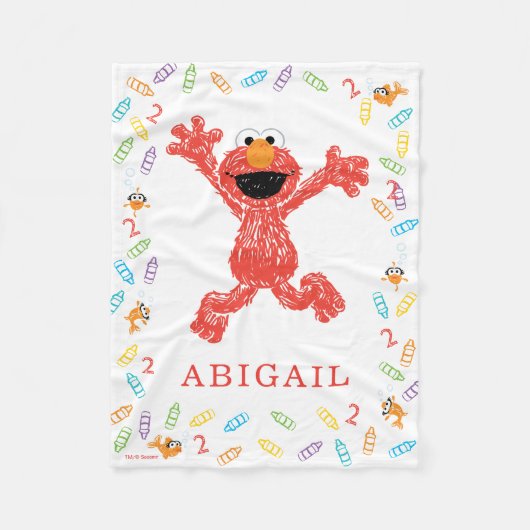 Sesame Street Elmo | Crayon Birthday Fleece Deken (Voorkant)