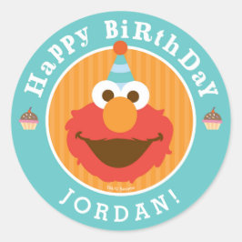 Sesame Street | Elmo - Cupcake & Confetti Verjaard Ronde Sticker