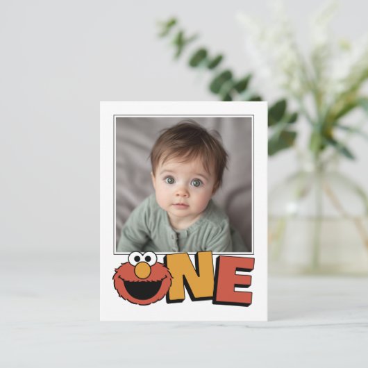 Sesame Street | Elmo - Eerste verjaardag dankjewel Briefkaart (Staand voorkant)
