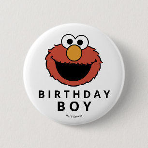 Sesame Street   Elmo - Eerste verjaardagsknop Ronde Button 5,7 Cm