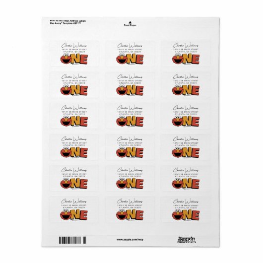 Sesame Street | Elmo - First Birthday Label (Full Sheet)