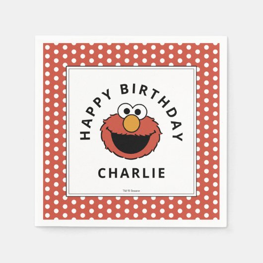 Sesame Street | Elmo - First Birthday Napkins Servet (Voorkant)