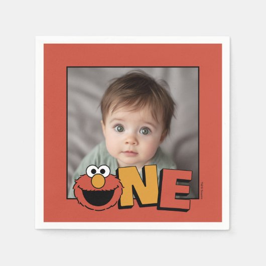 Sesame Street | Elmo - First Birthday Napkins Servet (Voorkant)