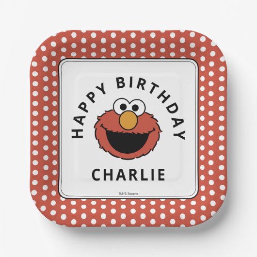 Sesame Street | Elmo - First Birthday Paper Plates Papieren Bordje (Voorkant)
