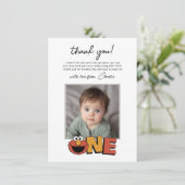 Sesame Street | Elmo - First Birthday Thank You Ca Bedankkaart (Staand voorkant)