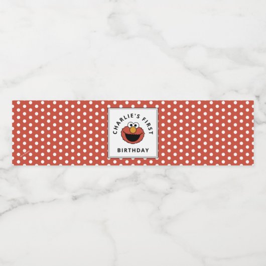 Sesame Street | Elmo - First Birthday Water Bottle Waterfles Etiket (Enkel label)