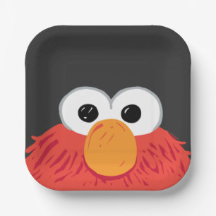 Sesame Street   Elmo Groot Gezicht Papieren Bordje