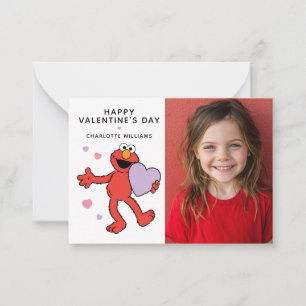 Sesame Street   Elmo Hart Foto Valentijnskaart Notitiekaartje