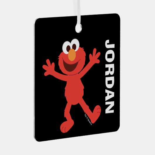 Sesame Street | Elmo met naam Metalen Ornament (Voorkant Rechts)