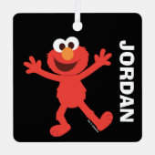Sesame Street | Elmo met naam Metalen Ornament (Voorkant)