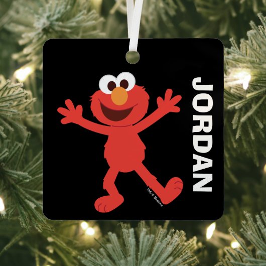 Sesame Street | Elmo met naam Metalen Ornament (Insitu)