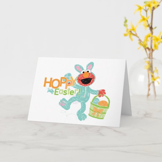 Sesame Street - Elmo | Pasen is leuk Kaart (Gele Bloem)