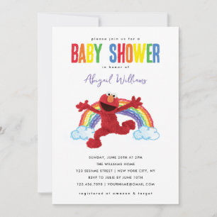 Sesame Street - Elmo Regenboog Baby Shower Kaart