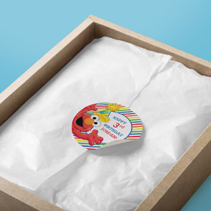 Sesame Street   Elmo - Regenboog verjaardag Ronde Sticker