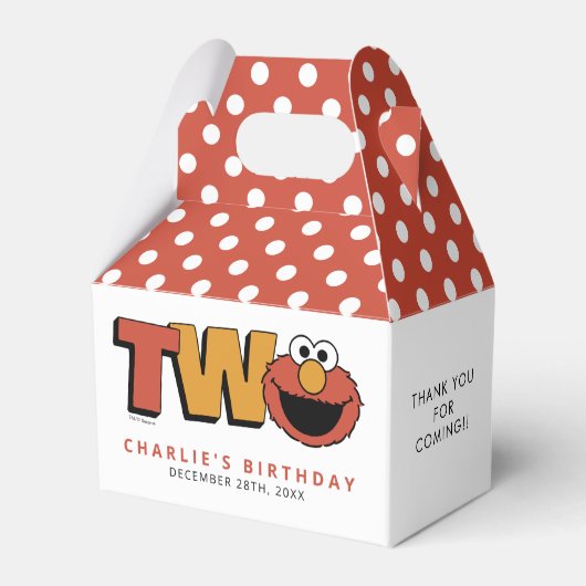 Sesame Street | Elmo - Second Birthday Favor Boxes Bedankdoosjes (Achterkant)