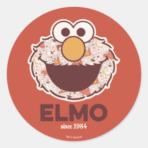 Sesame Street   Elmo Sinds 1984 Ronde Sticker