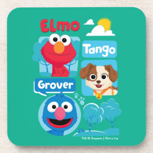 Sesame Street   Elmo, Tango, & Grover Park-afbeeld Bier Onderzetter