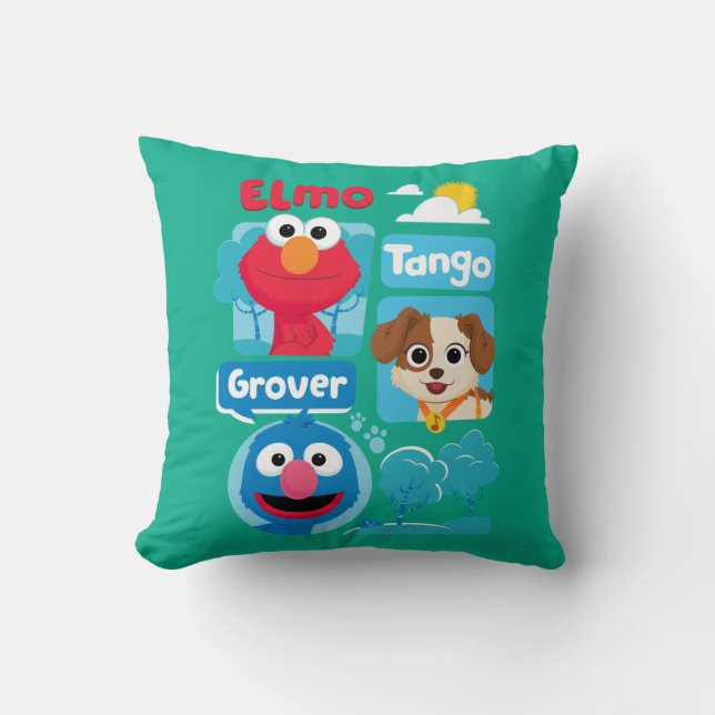 Sesame Street | Elmo, Tango, & Grover Park Grafisc Kussen (Voorkant)