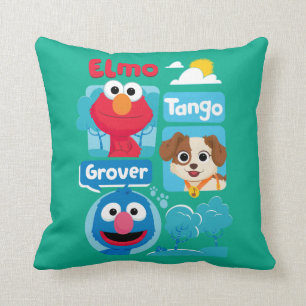 Sesame Street Elmo, Tango, & Grover Park Grafisc Kussen