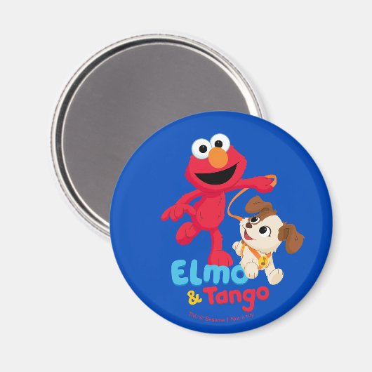 Sesame Street | Elmo & Tango hardlopen Magneet (Voorkant / Achterkant)