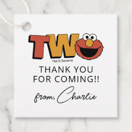Sesame Street | Elmo - Tweede verjaardag favor tag Bedankjes Labels