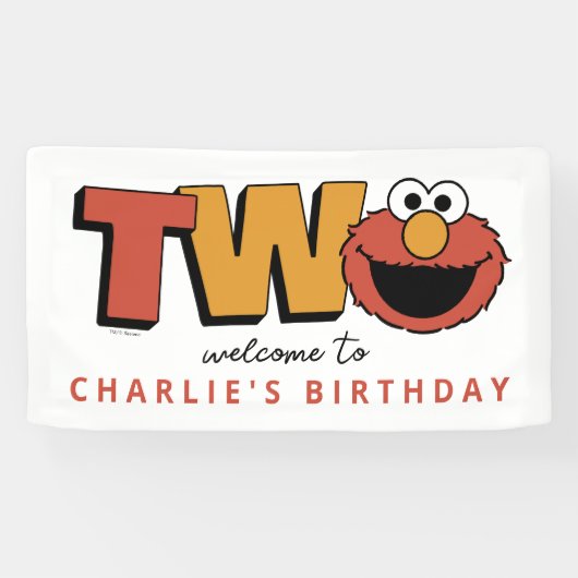 Sesame Street | Elmo - Tweede verjaardagsbanner Spandoek (Horizontaal)