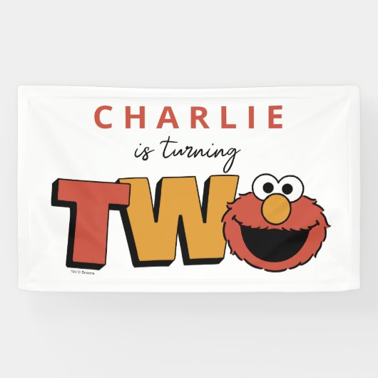 Sesame Street | Elmo - Tweede verjaardagsbanner Spandoek (Horizontaal)