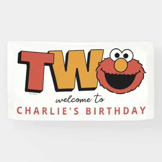 Sesame Street | Elmo - Tweede verjaardagsbanner Spandoek (Horizontaal)