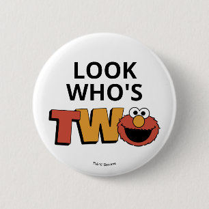 Sesame Street Elmo - Tweede verjaardagsknop Ronde Button 5,7 Cm
