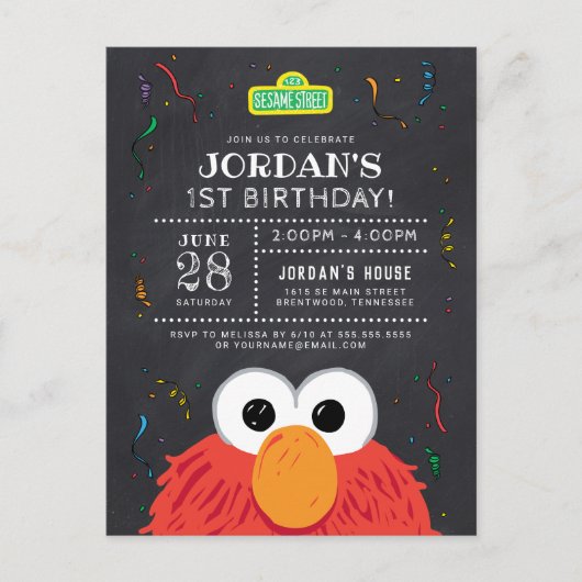 Sesame Street | Elmo Verjaardag Schrijfbord Briefkaart (Voorkant)