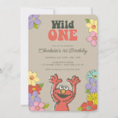 Sesame Street Elmo | Wild One Floral Birthday Kaart (Voorkant)