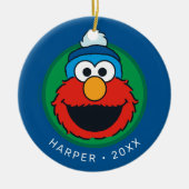 Sesame Street Elmo Winter Elmo Muts Keramisch Ornament (Voorkant)