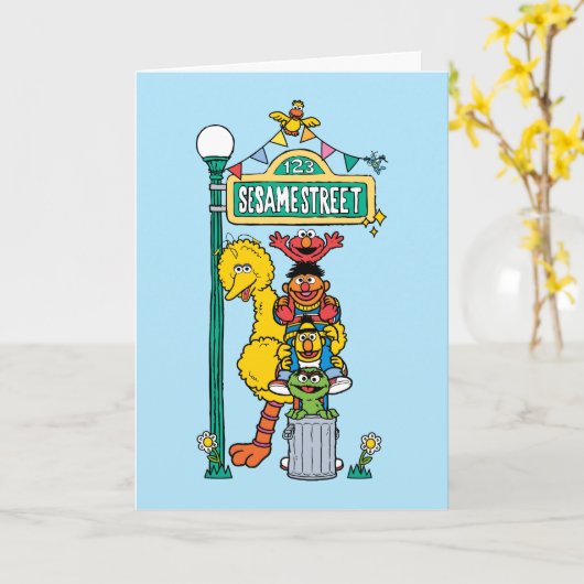 Sesame Street | Gelukkige verjaardag Kaart (Gele Bloem)