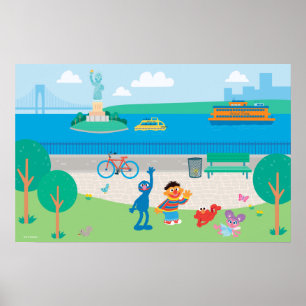 Sesame Street   Governors Island Scene Poster