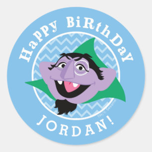 Sesame Street Graaf von Graaf Verjaardag Ronde Sticker