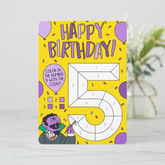 Sesame Street | Graaf von Tel Kleur op nummer Kaart (Staand voorkant)