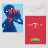 Sesame Street | Grover Valentijn Hartjes Notitiekaartje (Voorkant / Achterkant)