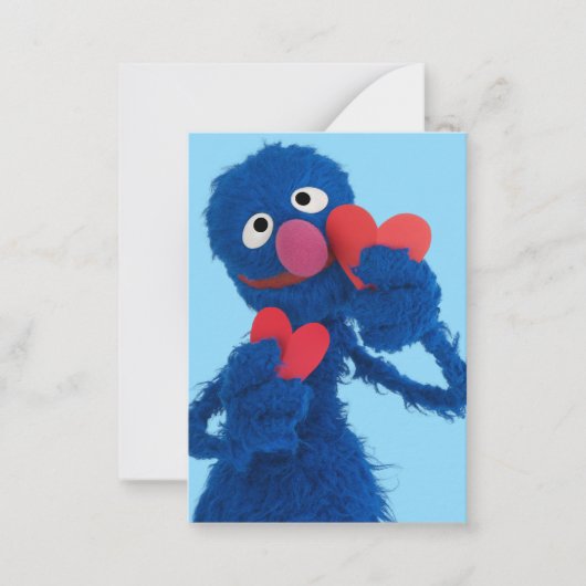 Sesame Street | Grover Valentijn Hartjes Notitiekaartje (Voorkant)