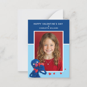 Sesame Street Grover Valentijnskaart Foto Notitiekaartje