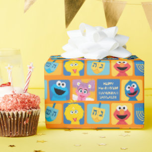 Sesame Street Hanukkah-patroon Cadeaupapier